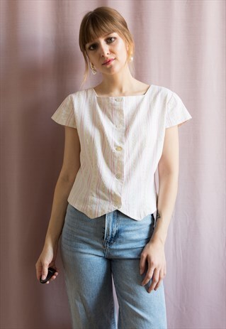 VINTAGE 60'S LEICA BLOUSE WITH MINI-PEPLUM