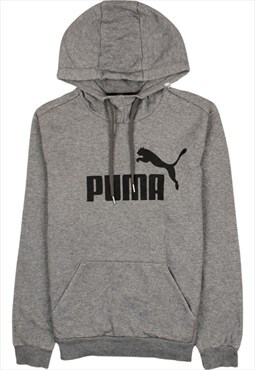 Vintage 90's Puma Hoodie Spellout Pullover Grey Small