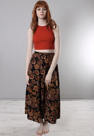 VINTAGE 90S FLORAL PATTERNED LONG SKIRT