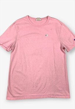 Vintage CHAMPION Logo T-Shirt Pale Pink Medium BV17478