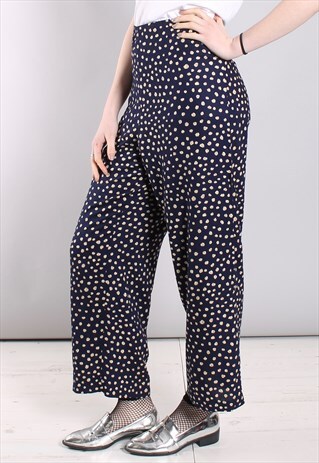 VINTAGE 80S SPOTTY PATTERNED HIGH WAISTED TROUSERS