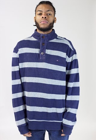 VINTAGE TOMMY HILFIGER 3 BUTTON THICK JUMPER