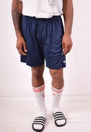 REEBOK MENS VINTAGE SHORTS LARGE BLUE 90S