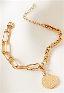 Serenity Prayer Dual Chain Bracelet Gold