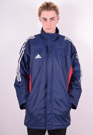 ADIDAS MENS VINTAGE JACKET XL BLUE 90'S