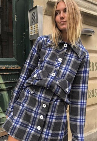 WORKWEAR JACKET IN GREY AND BLUE CHECK