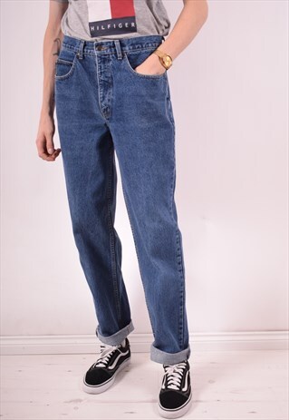 YVES SAINT LAURENT MENS VINTAGE JEANS W30 L33 BLUE 90S