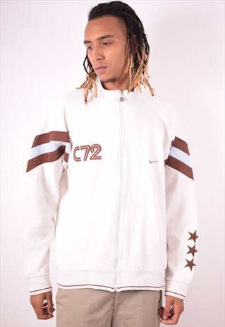 NIKE MENS VINTAGE TRACKSUIT TOP JACKET XXL WHITE 90S