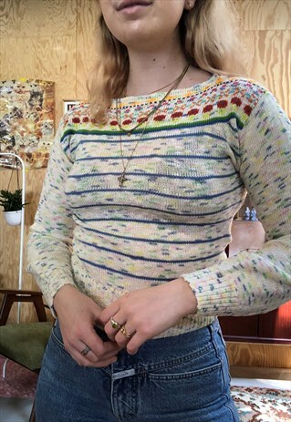 VINTAGE 70S DEADSTOCK COLORFUL JUMPER