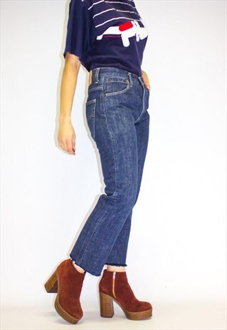VINTAGE HIGH WAIST CUSTOM RAW HEM LEVI JEANS