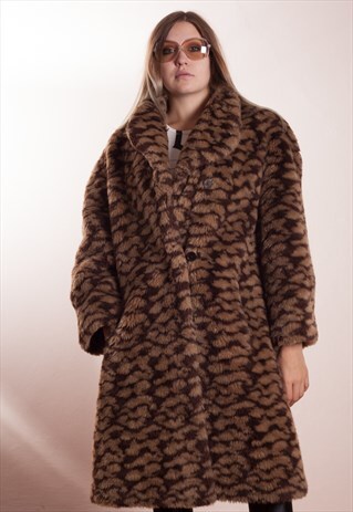 AVANT GARDE, OVERSIZED, FAUX FUR COAT