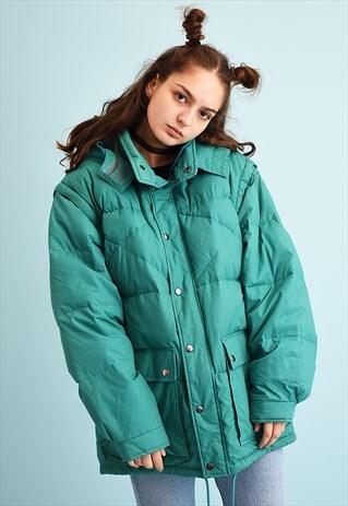 90'S RETRO ATHLEISURE SPORTS PADDED PUFFER JACKET PARKA