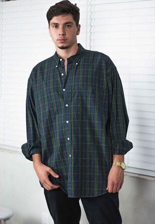 VINTAGE POLO RALPH LAUREN SHIRT LOGO 90S XL 14.9