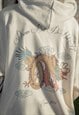HOODIE IN SAND WITH CHINESE DRAGON PRINT