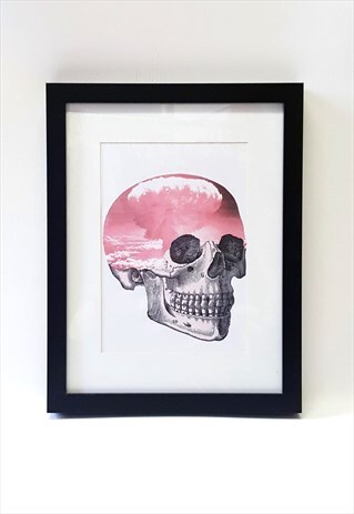 A5 ATOMIC CLOUD SKULL ART PRINT