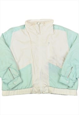 Vintage Windbreaker Jacket Green/White Ladies Large