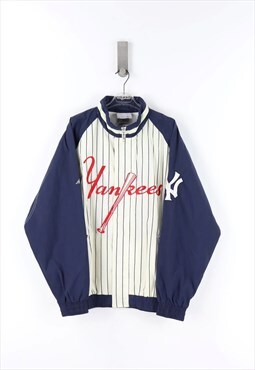 Yankees Vintage Baseball Jacket in White - L