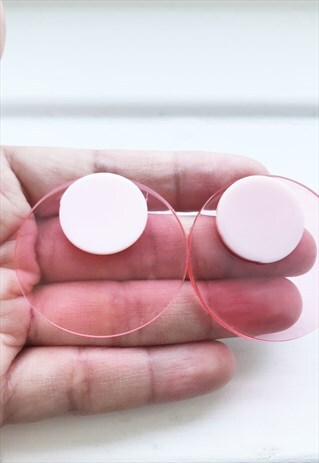 PINK GEO SHAPE STUD EARRING
