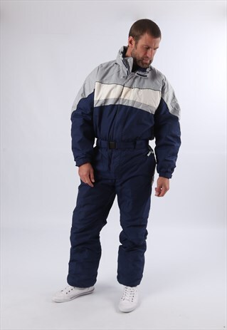 VINTAGE QUECHUA FULL SKI SUIT SNOW SPORTS XL 44" 46" (K5AF)