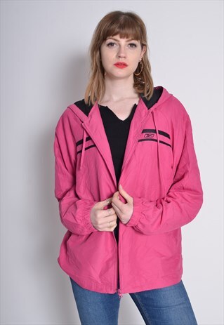 VINTAGE REEBOK WINDBREAKER HOODED JACKET GREY