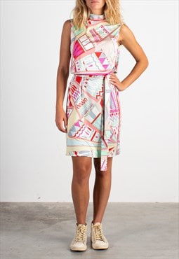 Women's Pucci Pink Colorful Abstract Drops Jersey Dress