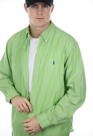 VINTAGE RALPH LAUREN STRIPED SHIRT GREEN