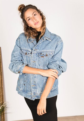 VINTAGE 80S EMBELLISHED LEE DENIM JACKET / R155