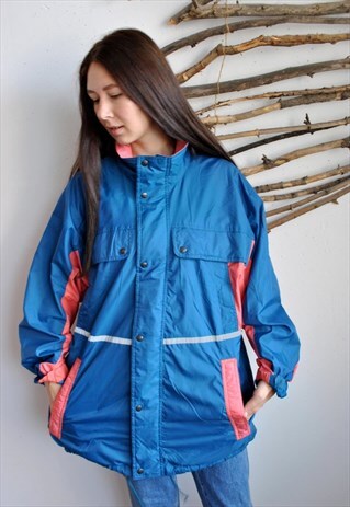 VINTAGE MULTICOLOR TRAVEL JACKET, LONG SPRING PARKA