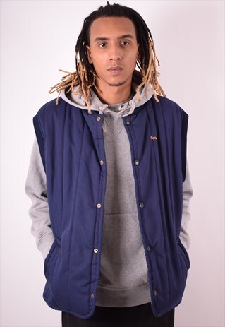 BARBOUR MENS VINTAGE GILET XL BLUE