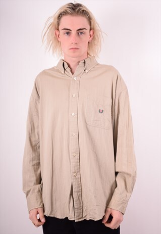 CHAPS RALPH LAUREN MENS VINTAGE SHIRT XL GREY 90S