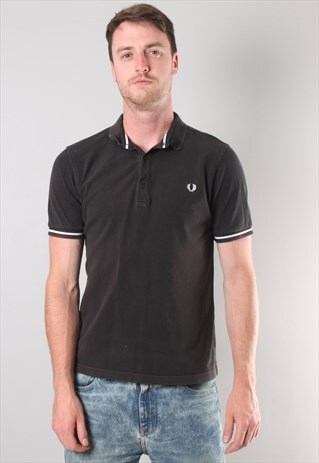 VINTAGE FRED PERRY POLO SHIRT LARGE