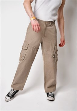 Vintage 90s men's chinos beige retro classic cargo pants