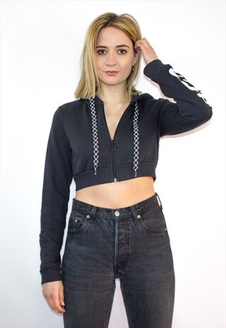 VINTAGE ADIDAS CROPPED ZIP UP HOODIE