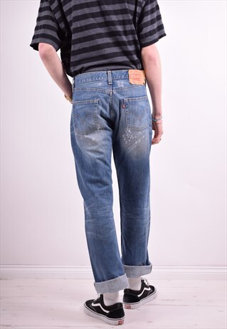 LEVI'S 501 MENS VINTAGE JEANS W29 L32 BLUE 90'S