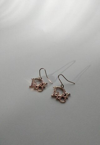 Y2K DIOR LOGO EARRINGS - DIOR RHINESTONE MONOGRAM SPELL OUT