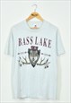 Vintage 1992 Bass Lake T-Shirt Grey Large