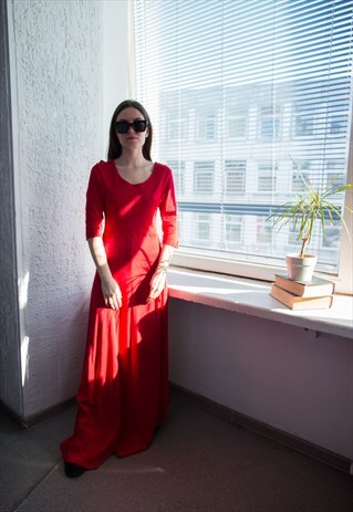 VINTAGE 70'S RED MAXI DRESS