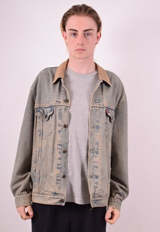 LEVI'S MENS VINTAGE DENIM JACKET XL BLUE 90S