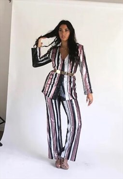 Striped Sequin Suit