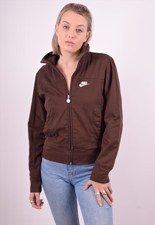 NIKE WOMENS VINTAGE JACKET SMALL BROWN 90'S