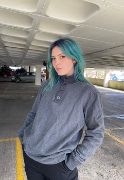 Vintage Hugo Boss Button Up Grey Sweatshirt
