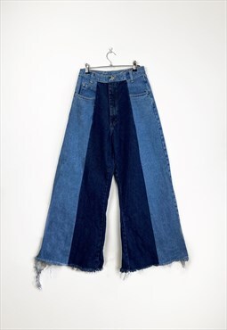 Reworked extra wide baggy patchwork Levi's jeans