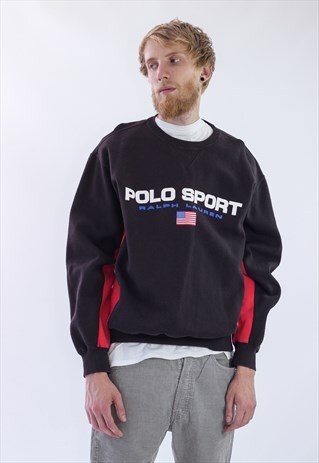 RARE 90S VINTAGE MENS POLO SPORT LOGO BIG SWEATSHIRT