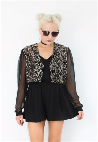 CROPPED ORNATE VINTAGE BLOUSE