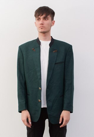 LODENFREY TRACHTEN VINTAGE MEN'S UK 40 BLAZER WOOL LINEN