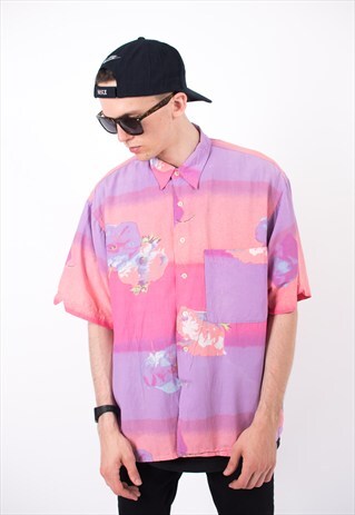 VINTAGE 80S CANDY PINK SHORT SLEEVE SHIRT