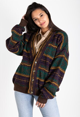 VINTAGE 80S COOGI STYLE KNITTED CARDIGAN /S0131