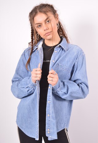 VINTAGE TOMMY HILFIGER DENIM SHIRT OVERSIZED BLUE