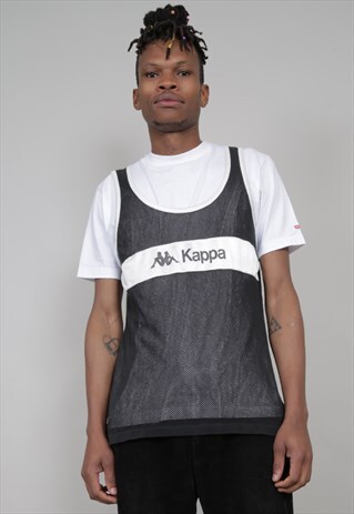 VINTAGE 80'S KAPPA MESH BLACK BASKETBALL VEST
