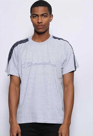 VINTAGE CHAMPION BIG LOGO SPELLOUT T-SHIRT BLUE